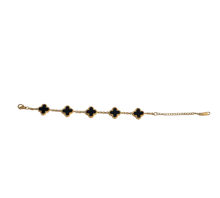 Gold Clover Bracelet | Black