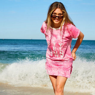Tie Dye Beach Dress | Pink