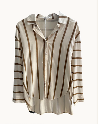 Maggie Stripe Shirt | Mocha