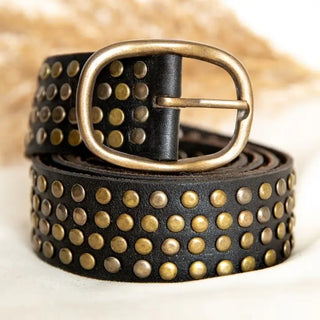 Leather Studded Belt | Black