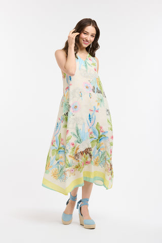 Zebra Print Sleeveless Dress with Bow neck | Multi Color