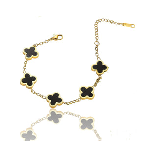 Gold Clover Bracelet | Black