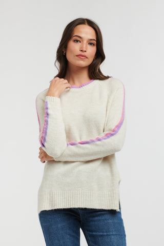 Racer Round Neck Knit | Natural