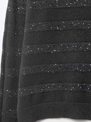Sequin Stripe Sweater | Black PRE ORDER