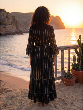Ines Maxi Dress | Black Gold