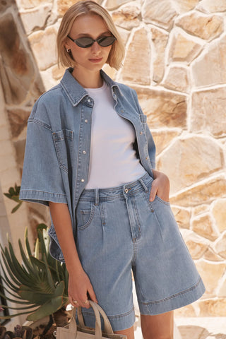 Bijou Short | Cord Light Blue