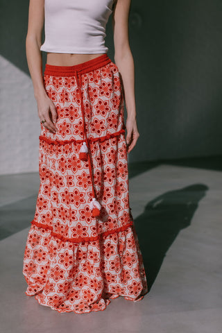 Montaigne Schiffli Maxi Skirt