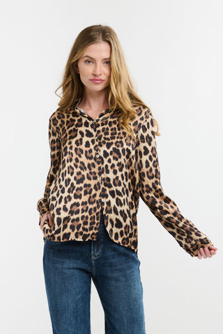 Monroe Button Through Shirt | Leopard