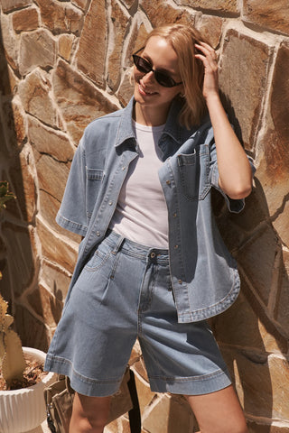 Bijou Short | Cord Light Blue