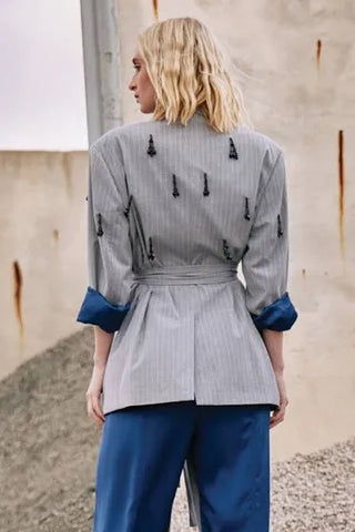 Chandelier Jacket | Grey Stripe