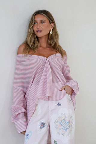 Portsea Boyfriend Shirt | Pink