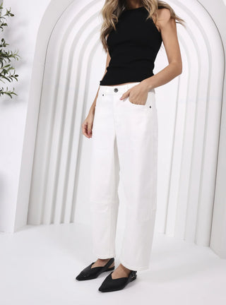 Toni Barrel Jeans | White