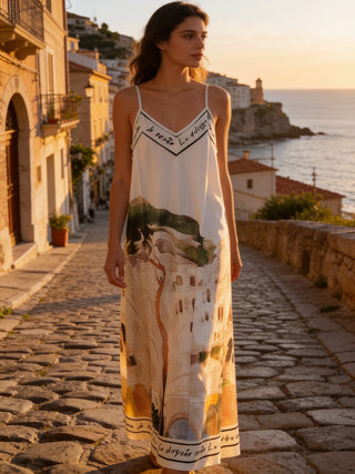 Positano Strappy Maxi Dress | Cream