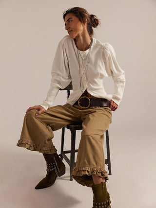 Ruffle Hem Pants | Toffee