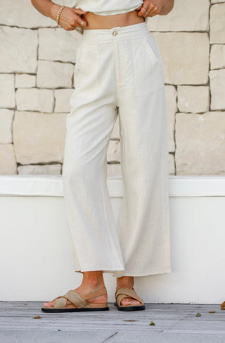 Tobacco Linen Pocket Pant | Natural