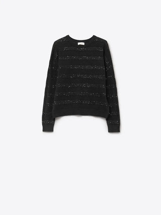 Sequin Stripe Sweater | Black PRE ORDER