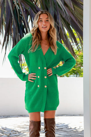 Sweater Knit Dress | Green