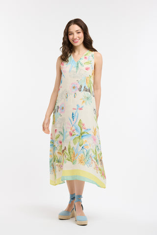 Zebra Print Sleeveless Dress with Bow neck | Multi Color