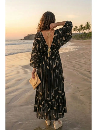 Ines Maxi Dress | Black Gold