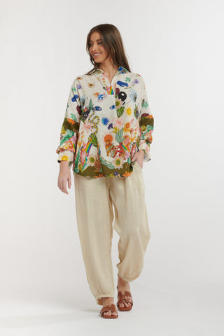 Printed Shirt Linen | Cream