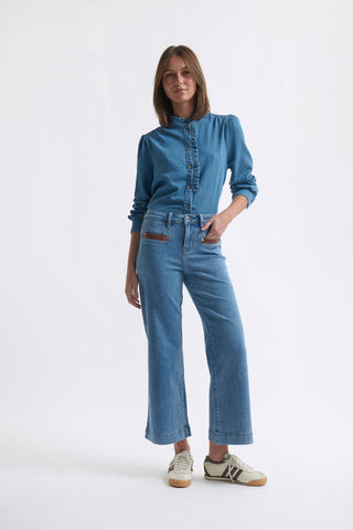 Freya Jean | Leather Pocket - 70s Blue