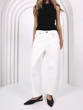 Toni Barrel Jeans | White