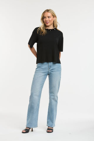 Sequin Knit Top | Black