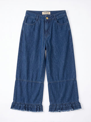 Ruffle Hem Pants | Denim