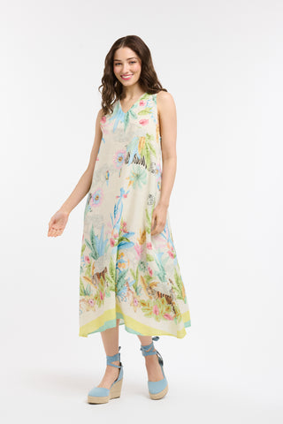 Zebra Print Sleeveless Dress with Bow neck | Multi Color