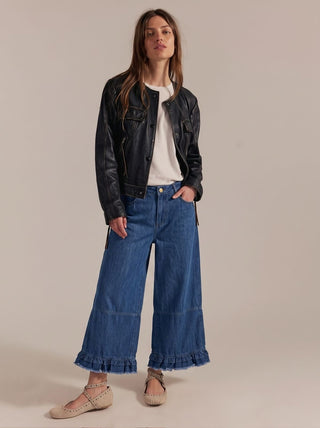 Ruffle Hem Pants | Denim