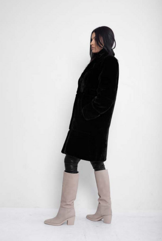 Tyra Faux Fur Coat | Black