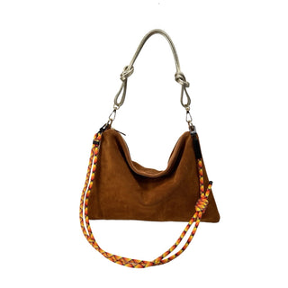 Frankie Suede Handbag | Camel