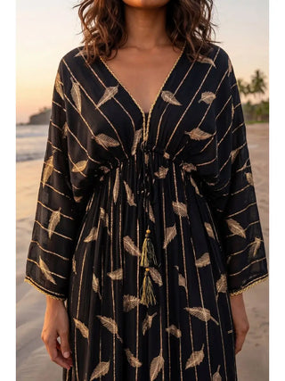 Ines Maxi Dress | Black Gold