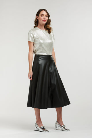 Faux Leather Skirt | Black