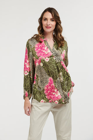 Tiger & Peacock Blouse | Military Pink
