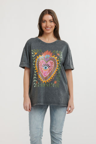 Sacred Heart Tee | Charcoal