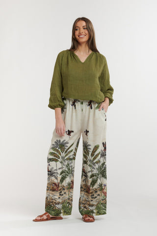 Birds & Palms Pants | Military