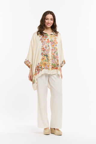 Floral Drape Shirt | Cream