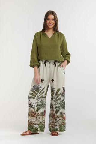 Birds & Palms Pants | Military