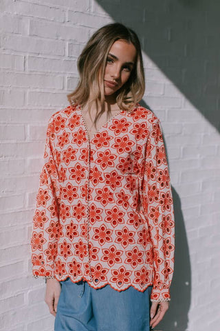 Montaigne Schiffli Blouse