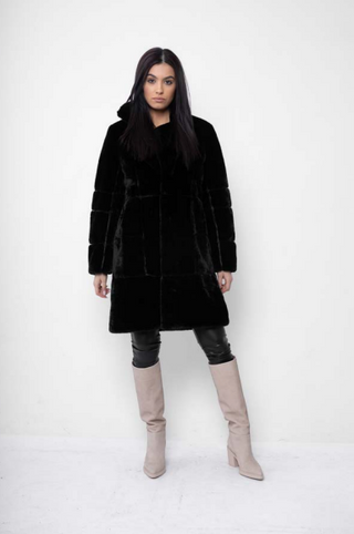 Tyra Faux Fur Coat | Black
