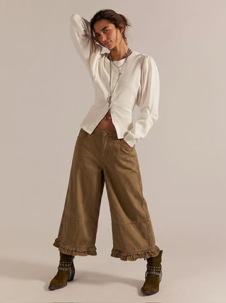 Ruffle Hem Pants | Toffee