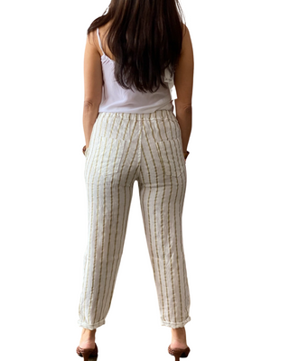 Carnival Linen Stripe Pant | Gold Stripe