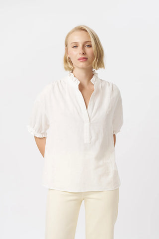 Amber Shirt | White with White Flower