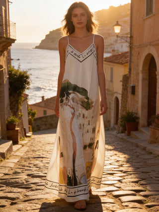Positano Strappy Maxi Dress | Cream