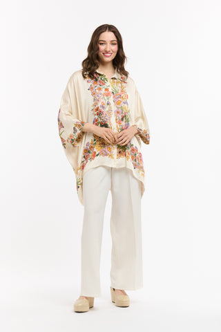 Floral Drape Shirt | Cream