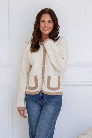 Cardigan | White Camel