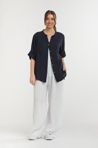 Linen Shirt | Navy