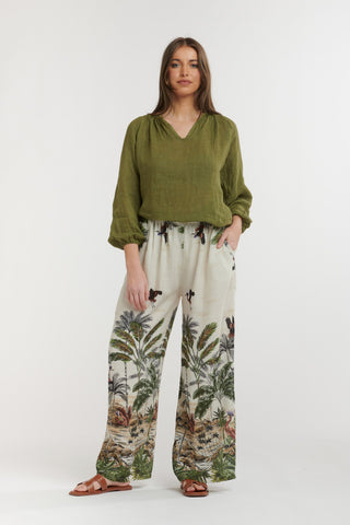 Birds & Palms Pants | Military