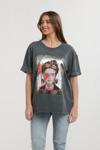 Frida Tee | Charcoal